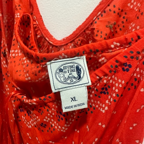 Long Cute Orange Dress criss cross back size XL - Picture 6 of 7